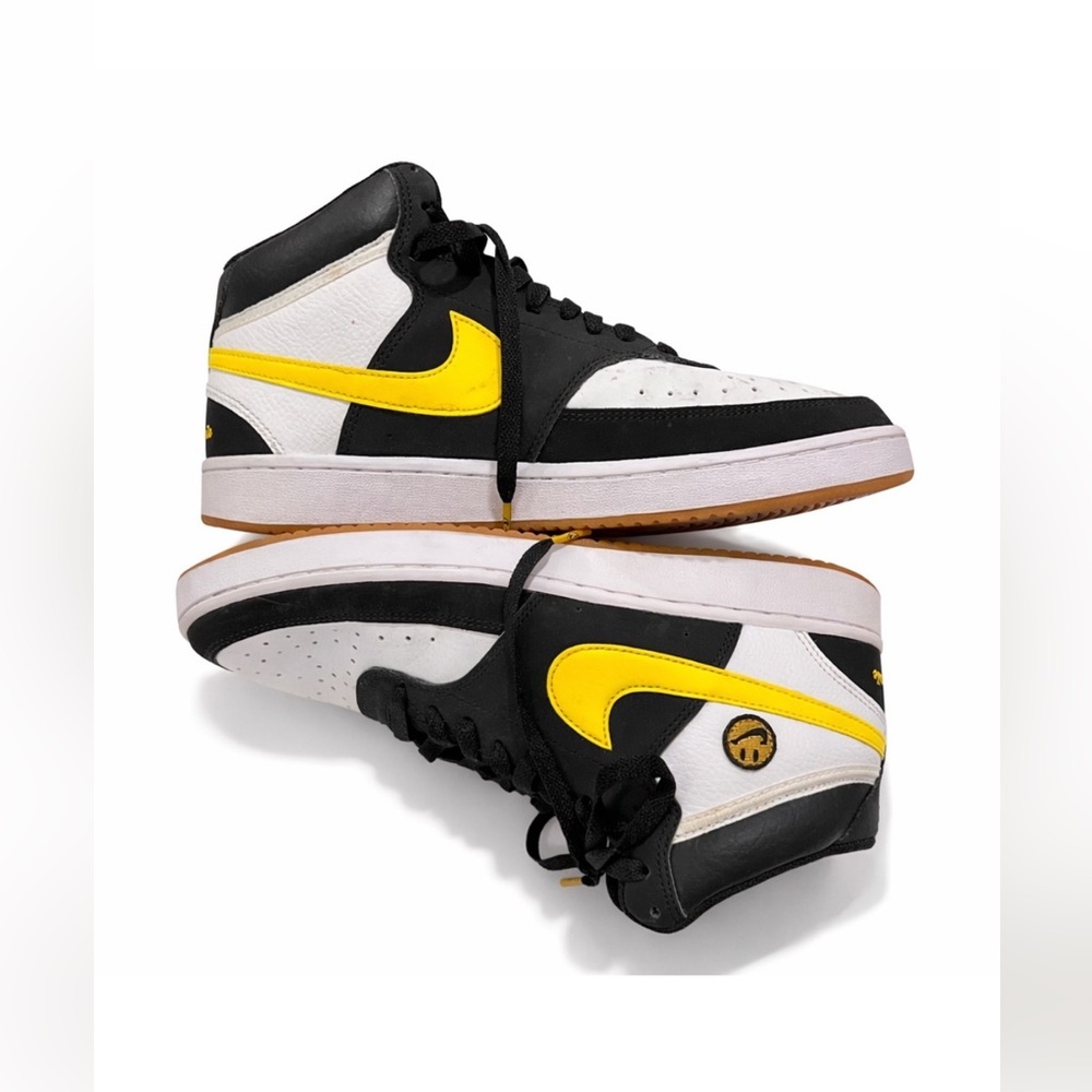 🔥 Nike Court Vision Mid Black/White/Yellow “Go The Extra Smile” Sneakers 🔥